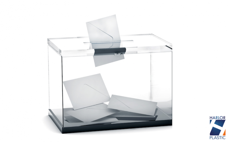 URNE PLASTIQUE PLEXI POUR ELECTION & JEU