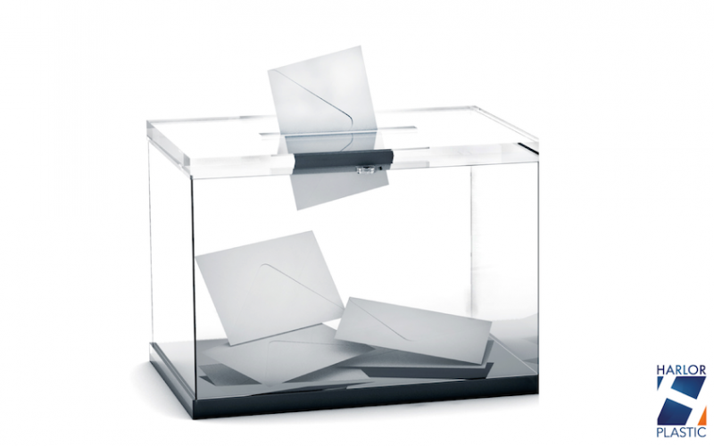 URNE PLASTIQUE PLEXI POUR ELECTION & JEU