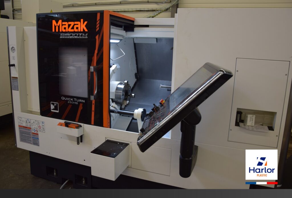 HARLOR PLASTIC TOURNAGE CN MAZAK-USINAGE GRANDE DIMENSION- LOGICIEL FAO MAZATROL STEP 3D CAO SOLIDWORKS